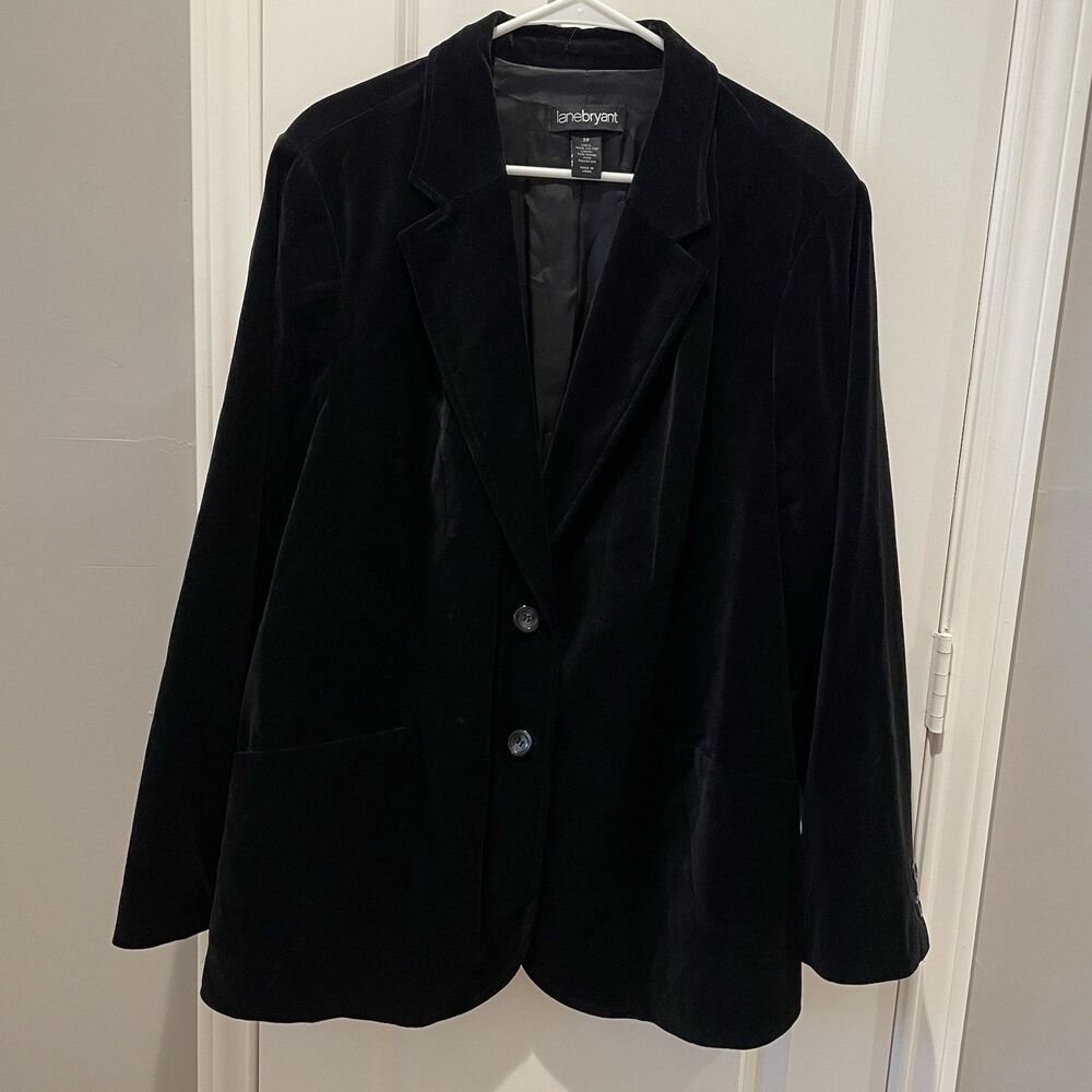 Lane Bryant Black Blazer Coat Size 26 Button Front Business Casual Classic